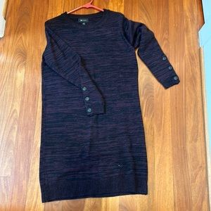 AB Studio women’s long sleeve sweater dress purple XS relaxed fit